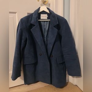 Winter corduroy blue suit blazer